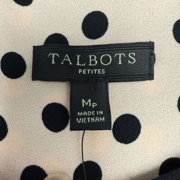 NWT Women's TALBOT'S 3/4 Sleeve‎ Polka Dot Blouse- Size Mp - Picture 5 of 8